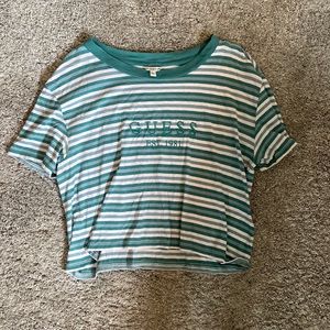 Guess striped loose fitting short sleeve shirt